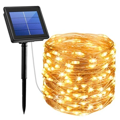 Image of AMIR Upgraded Solar String Lights,78.6ft 240 LED Copper Wire Light, 8 Modes Starry Lights, Waterproof IP65 Fairy Christams Decorative Lights for Outdoor, Wedding, Homes, Party, Halloween (Warm White)