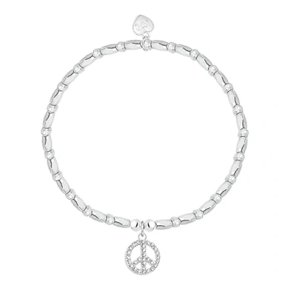Image of Silver Peace Charm Bracelet in Gift Box