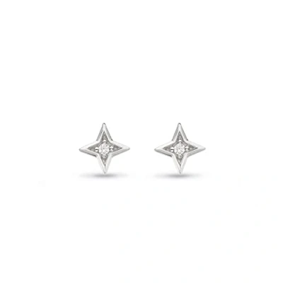 Image of Kit Heath Sterling Silver and Cubic Zirconia Revival Astoria Mini Star Stud Earrings