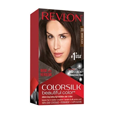 Image of Revlon Colorsilk Natural Hair Color 2N Brown Black, Black Each (Pack of 2)