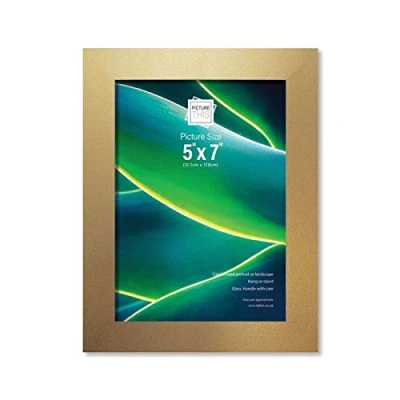 Image of Photo Frames Gold 5&quot;x7&quot;, Wooden Frame, Glass Picture Freestanding and Wall Mountable Modern Portrait or Landscape Table Top (5&quot;x7&quot;)