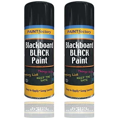 Image of Life Necessities Blackboard Black Spray Paint, 2 X 250ml Ideal for Childs Room, School Chalk Board Spray, Long lasting Matt finish Paint