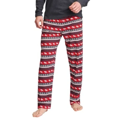 Image of Hatley Men&#039;s Pyjama Pants Pajama Bottom, Fair Isle Moose, XXL