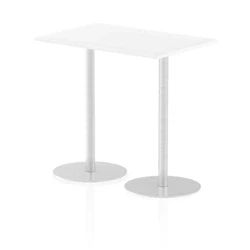 Image of Italia 1200 x 800mm Poseur Rectangular Table White Top 1145mm High Leg