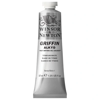 Image of Winsor &amp; Newton Griffin 37ml Alkyd Fast Drying Oil Colour Tube Titanium White