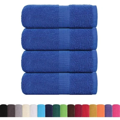 Image of vidaXL Guest Towels 4 pcs Blue 30x50 cm 360 gsm 100% Cotton