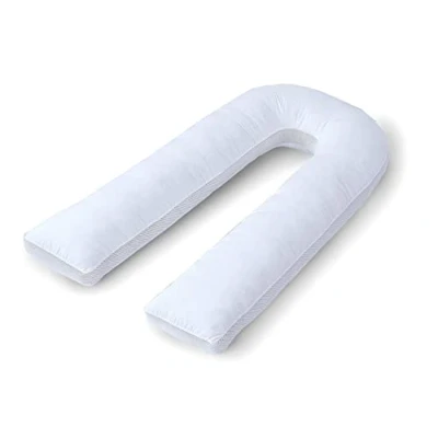 Image of AirMax Breathable 12Ft C U Shaped Full Body Pregnancy Maternity Pillow With Air Mesh Sides to increase Airflow and Prevent Overheating for Cool Freshness Machine Washable Hypoallergenic