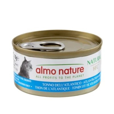 Image of Almo Nature HFC Natural Wet Cat Food with Atlantic Tuna (Pack of 24 x 70g Tins)