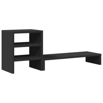 Image of vidaXL monitor stand with desk organizer processed wood black, riser, stand, organiser, organiser