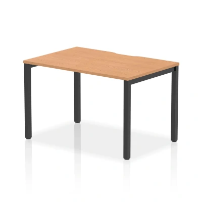 Image of Evolve Plus 1200mm Single Starter Bench Desk Oak Top Black Frame