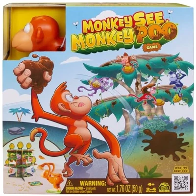 Image of Monkey See Poo Game For Kids with Fake Poo, Fun Games Sensory Toys Family Funny Gifts, Preschoolers Aged 4 and up