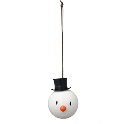 Image of Hoptimist Christmas Hanging Decoration Snowman 5 x 5.8 6.8 cm 2 Pieces White
