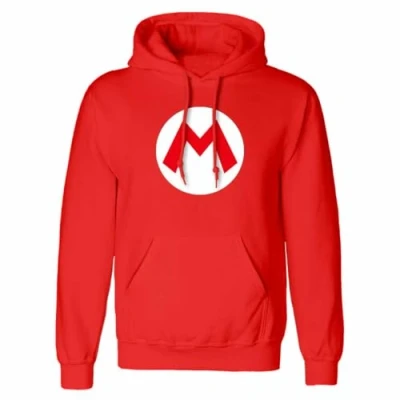 Image of Super Mario M Men Hooded Sweater red M, 50% Cotton, Polyester, Regular
