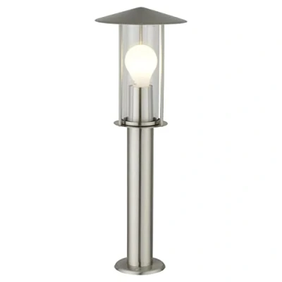 Image of firstchoicelighting Outdoor 50cm Post Light Garden Bollard Lamp Lights Modern Brushed Stainless Steel Height IP44 Driveway