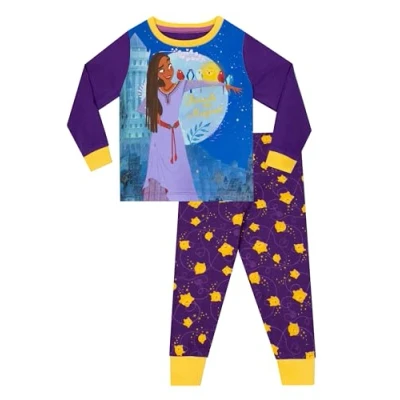 Image of Disney Girls Pyjamas Wish For Long Sleeve 100% Cotton Purple 2 3 Years