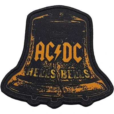 Image of AC/DC Hells Bells Distressed Patch (One Size) (Black/Yellow)