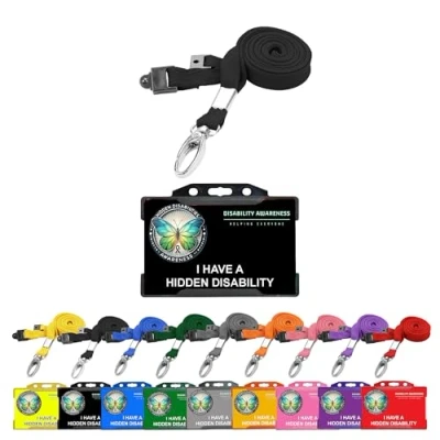 Image of Hidden Disability Butterfly Awareness Badge Symbolising Change and Development. (Black Butterfly) Quantum Leap