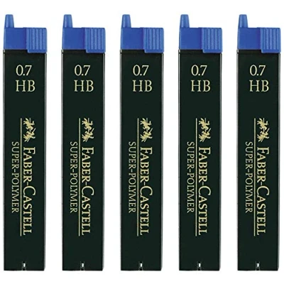 Image of Faber Castell Super Polymer Fine Leads 0.7HB 120700 Pack of 5