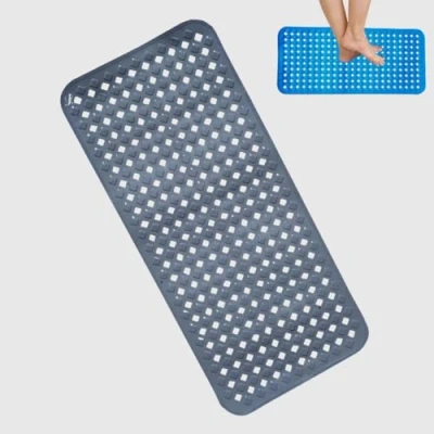 Image of JAGKUL Non Slip Bath Mat Shower Mats Anti Mould for Bathroom and Bathtub with Large Suction Cup Drain Holes &amp; Cups 88x40,Machine Washable,Shower Ideal Elderly Children