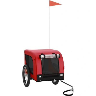 Image of vidaXL Pet Bike Trailer Red and Black Oxford Fabric Iron