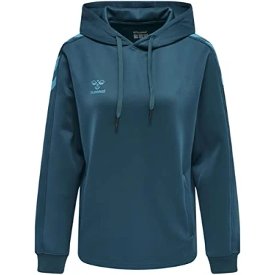 Image of hummel hmlCORE XK Poly Sweat Hoodie for Women Blue Coral