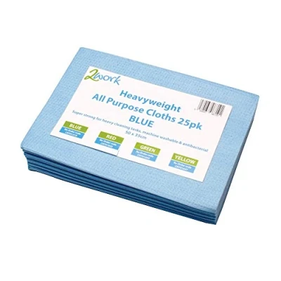 Image of 2Work Heavyweight All Purpose Cloth 500x350mm Blue (Pack of 25)