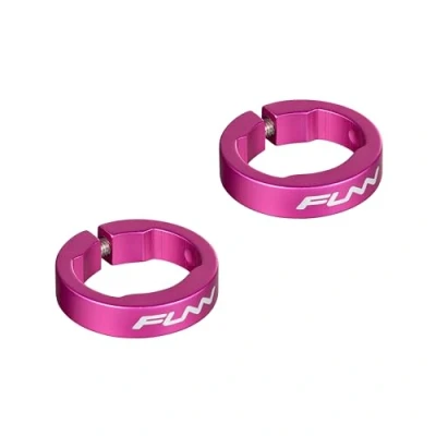 Image of Funn Alloy Bike Grip Clamping Rings for Hilt, Holeshot MTB Grips, Lock Securing Bicycle Handlebar Grips in Place (Pink)