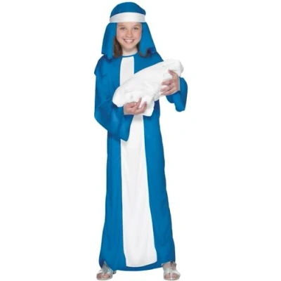 Image of Smiffys Mary Child Costume, Blue, M Age 7 9 Years