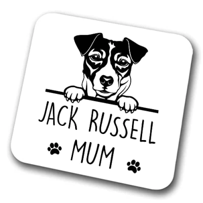 Image of Jack Russell Mum Coaster Pet Present Dog Dad Friend Joke Funny Gift Birthday Christmas, Hardboard