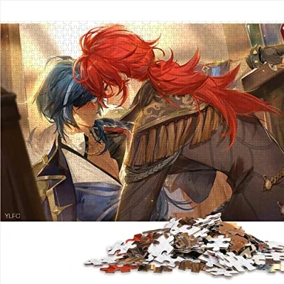 Image of Puzzles 1000 Pieces Genshin Impact Diluc jigsaw For Adults Wood Puzzle Brain Teaser （Size 50x75cm）