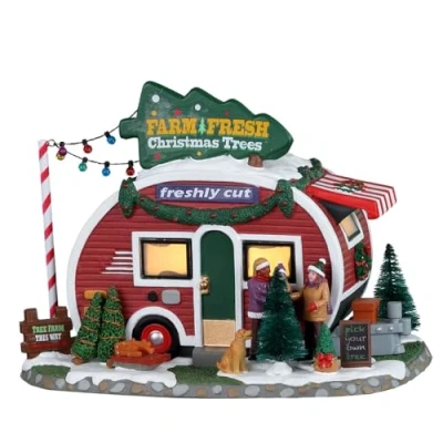 Image of Lemax 25928 Vail Village Lighted Building: Farm Fresh Christmas Trees