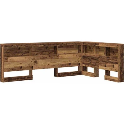 Image of Storage Headboard with Shelf Old wood 120 cm Engineered Vidaxl