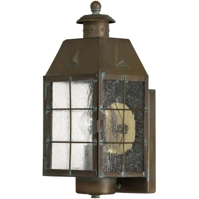 Image of Hinkley Nantucket Outdoor Wall Lantern Aged Brass, IP44