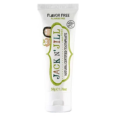 Image of Jack N&#039; Jill Natural Certified Toothpaste Baby &amp; Toddler Toothpaste, Fluoride Free, 40% Xylitol, Organic and Sugar Safe for 6 Months Up, Makes Tooth Brushing Fun, Flavour 1 x 50g