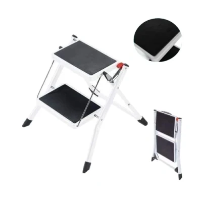 Image of 2 Step Ladder Heavy Duty Steel,Portable Folding Stool with Anti Slip Mat Tread,Foldable Stepladder Kitchen Ladders Stools,Max Loading 150kg