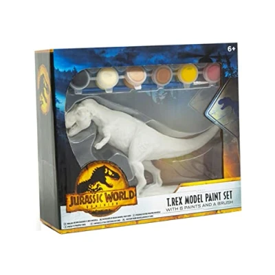 Image of SGM Jurassic World T Rex Model Paint Set with 6 Paints and A Brush Kids Painting Fun 93 0030