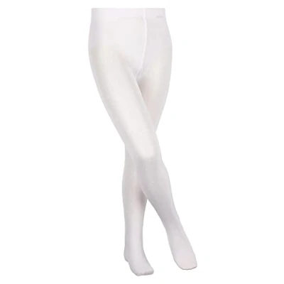 Image of FALKE Unisex Kids Romantic Dot K TI Sheer Patterned 1 Pair Tights, White (White 2209), 12 .2.5