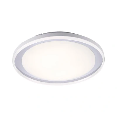 Image of Lars Integrated LED Semi Flush Ceiling Light Chrome 1x 28W 3000 6500K IP44 Dimmable
