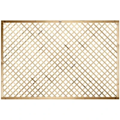Image of Premier Elite Alderley Rounded Edge Smooth Lattice Trellis Pressure Treated Fence Topper Panel or Wall Climber Width: 6ft (183cm) x Height: 4ft (120cm 1200mm) Standard 40mm Hole Design