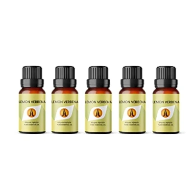 Image of Aroma Energy Lemon Verbena Essential Oil 50ml (5 x 10ml Bottles) 100% Pure &amp; Natural