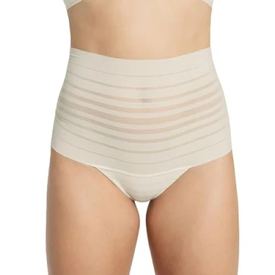 Image of Leonisa High Waist Tummy Control Thong for Women Slimming Shapewear Lace Knickers