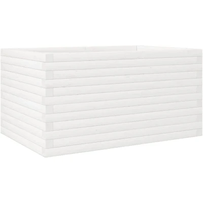 Image of vidaXL Garden Planter White 90x60x46 cm Solid Wood Pine