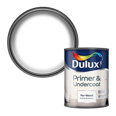 Image of Dulux Primer &amp; Undercoat Paint For Wood 750Ml, White