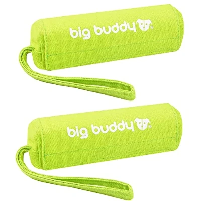 Image of big buddy Canvas Food Fetch Dummy, Treat Retrieval Bag for Dog Training (Twin Pack, Light Green)