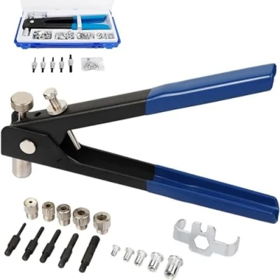 Image of 86pcs Hand Rivet Tool Nut Setter Kit, Heavy Duty Blind Gun Kit with Metric Nuts, Mandrels and M3/M4/M5/M6/M8 Rivnuts