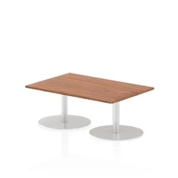 Image of Italia 1200 x 800mm Poseur Rectangular Table Walnut Top 475mm High Leg