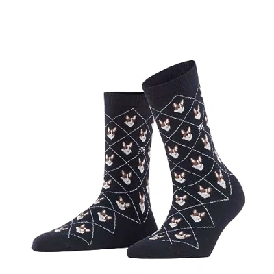 Image of Burlington Women&#039;s Corgi W SO Cotton Patterned 1 Pair Socks, Black (Black 3000), 3.5 7