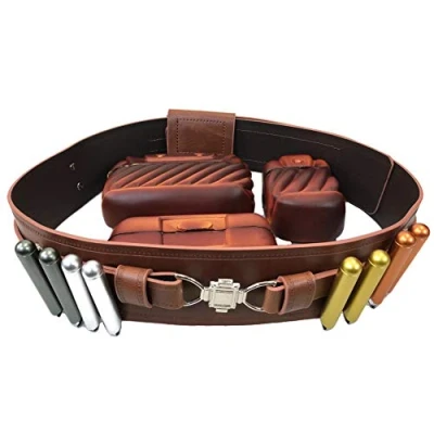 Image of OEM OBI Deluxe Full Belt Pouches Capsules Jedi Costume Prop Star Wars Accessories (L)