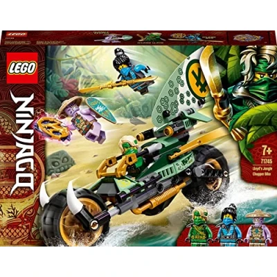 Image of LEGO 71745 NINJAGO Lloyd’s Jungle Chopper Bike Building Set, Motorbike Toy with Lloyd and Nya Minifigures