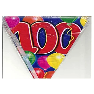 Image of Folat 04554 100th Birthday Garland Balloons 10 m, Multi Colored, Costumes